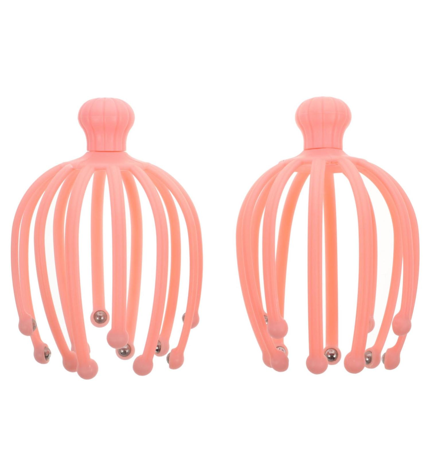 Collbath 2 STK Handheld Head Massager - Silver Ponytail Clip & Octopus Plastic Scraper for Ultimate Relaxation | International Shipping Available - Buy Online on GoSupps.com