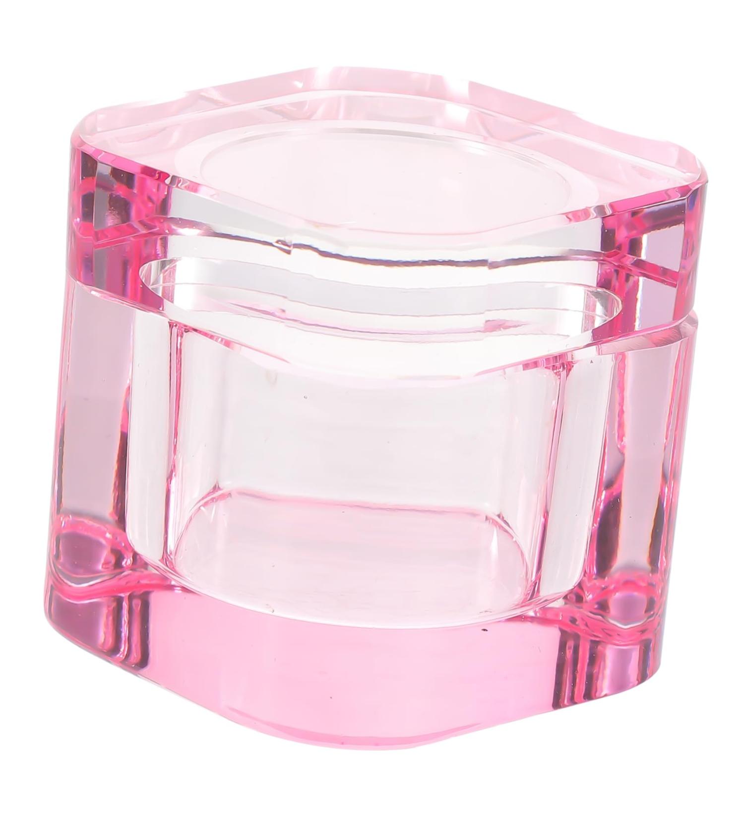 IWOWHERO Glassware Tools Nail Art Brush Cup Pink Heart-shaped Tool Crystal Glass Glass Nail Dish Cup 5.70X5.40X5.40CM Pink - Buy Online on GoSupps.com