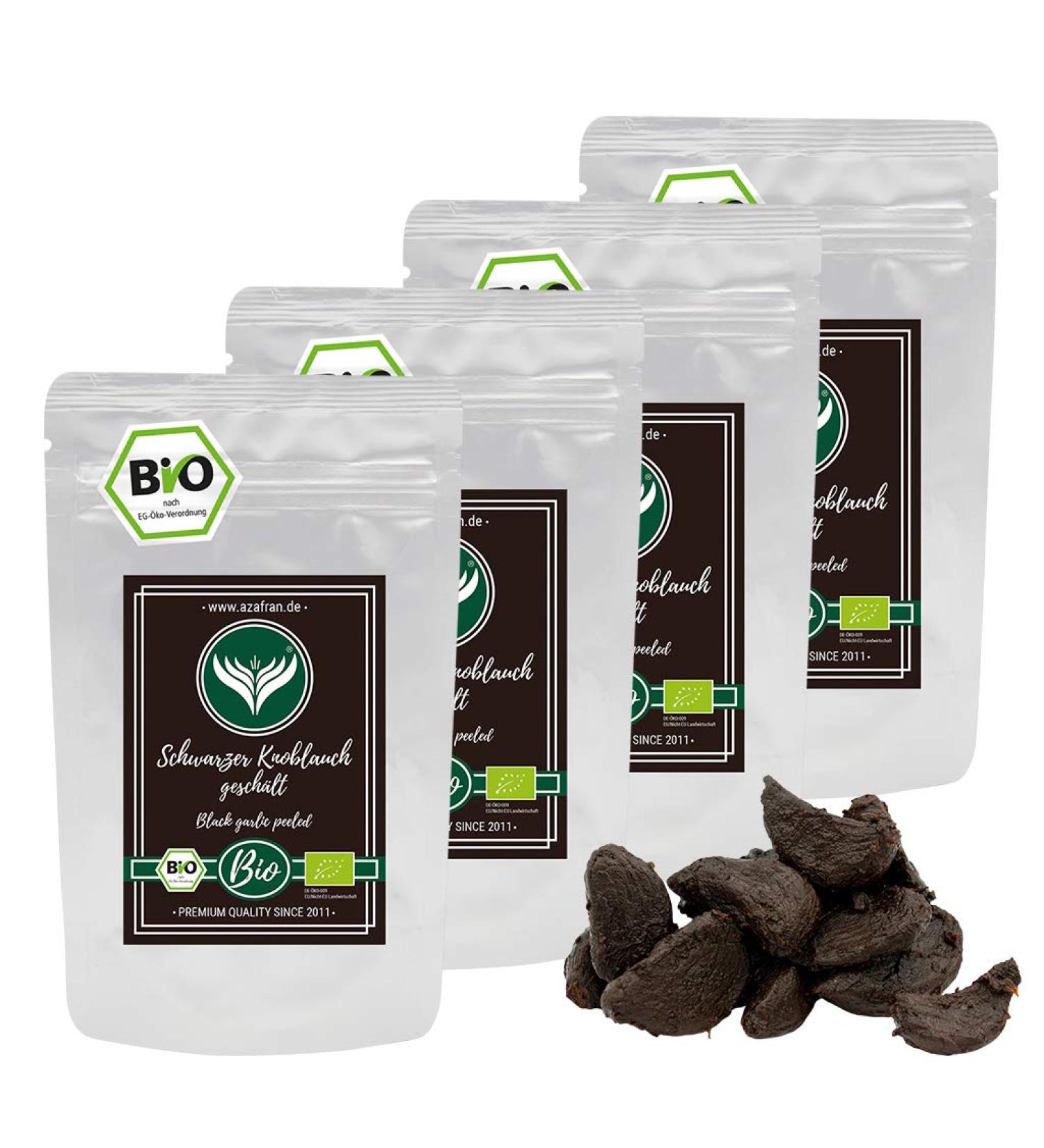 Buy Azafran ORGANIC Black Garlic - Fermented Peeled Garlic 400g | International Shipping - Buy Online on GoSupps.com