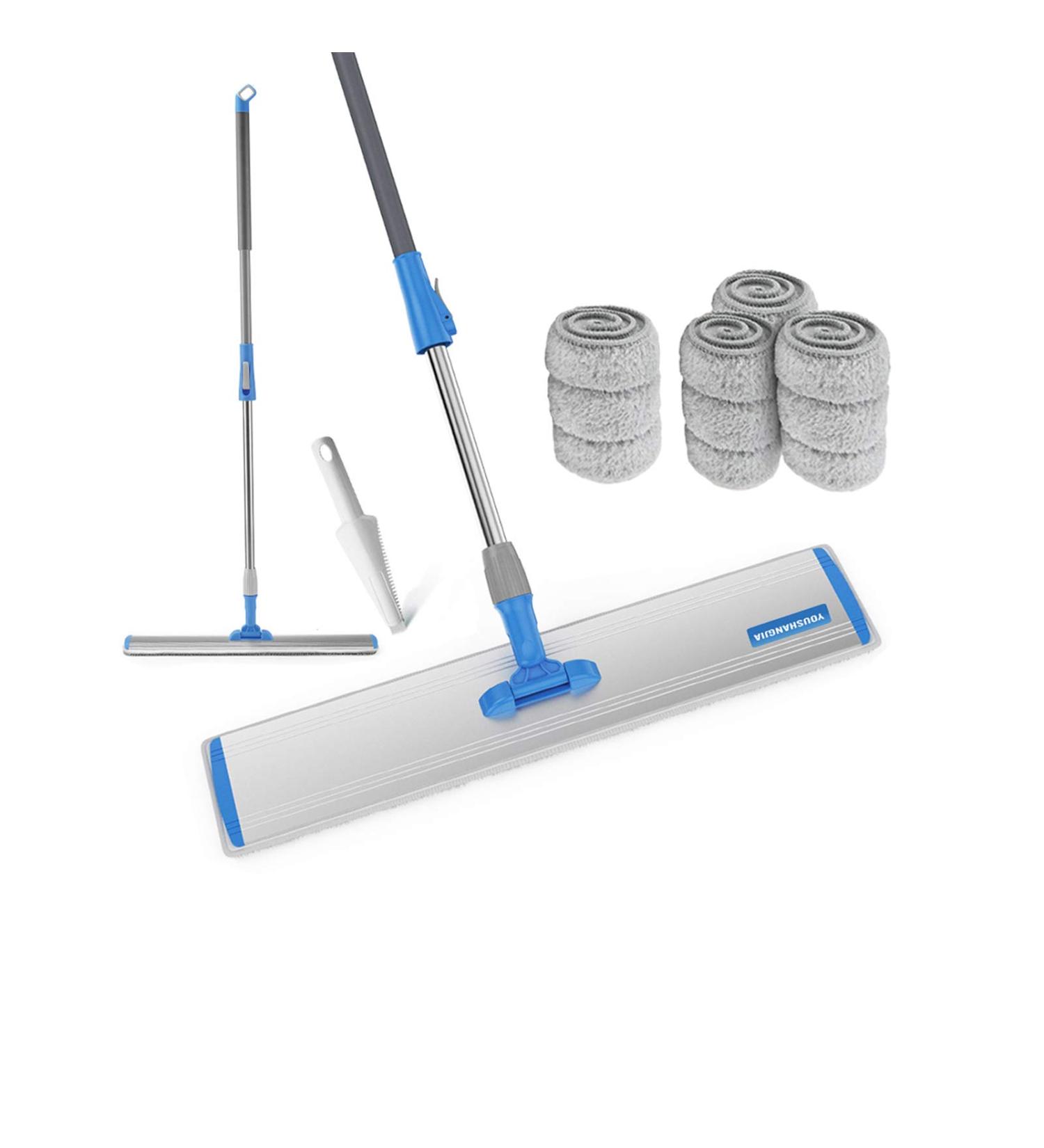 Wet Mop 24 Microfiber Heavy Duty Floor Aluminum Mop with Adjustable Stainless Steel Handle - 4 Wet/Dry Clothes Cleaning System (24 in) - Buy Online on GoSupps.com