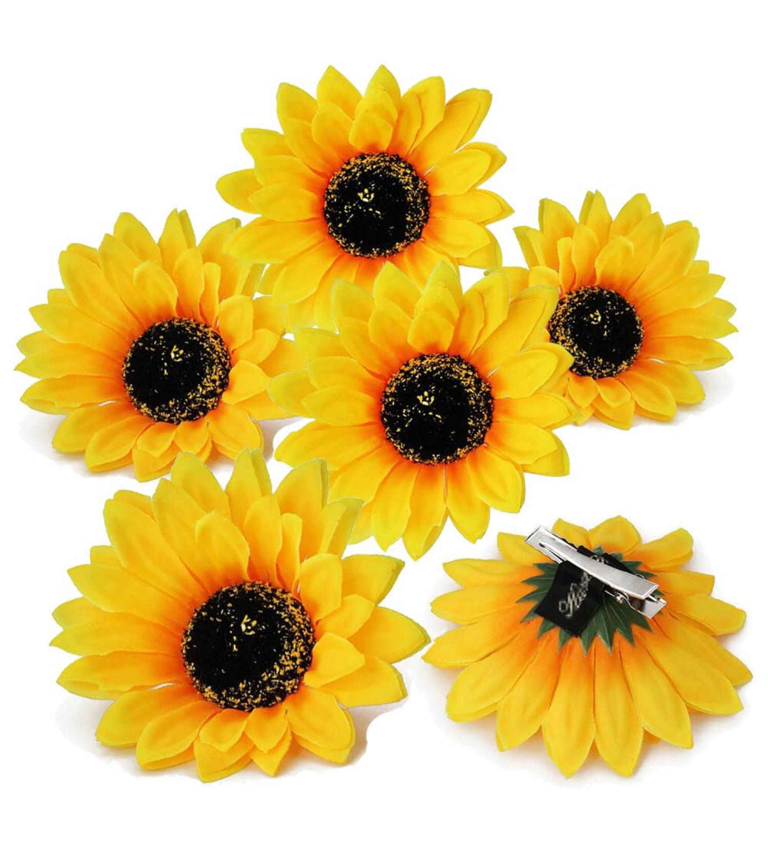 Buy Sunflower Hair Clips for Women & Girls - 6 Piece Set 3.9 cm Hairpins for Party Beach & Wedding Accessories - Buy Online on GoSupps.com