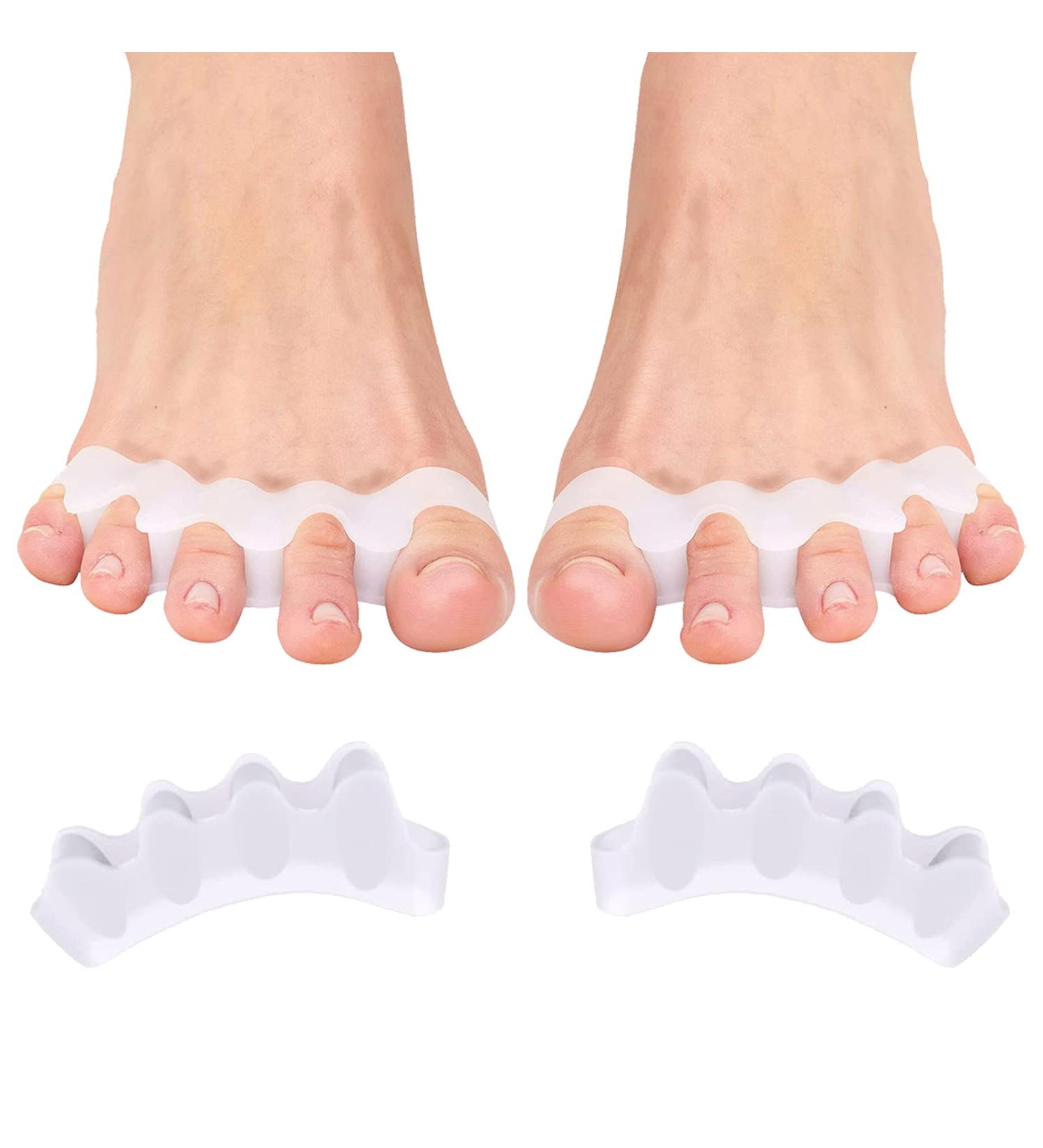 WACURRENTHYD Toe Spacers - Gel Toe Separators for Bunions - Toe Corrector for Men and Women - Hammer Toe Straightener - Big Toe Stretcher - 1 Pair (White) - Buy Online on GoSupps.com