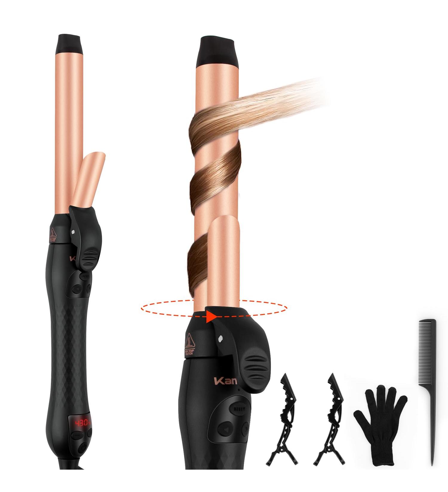 Rotating Curling Iron 1 Inch - Automatic Curling Wand for Effortless Beach Waves Fast Heating & Dual Voltage - Perfect for Medium & Long Hair - Buy Online on GoSupps.com