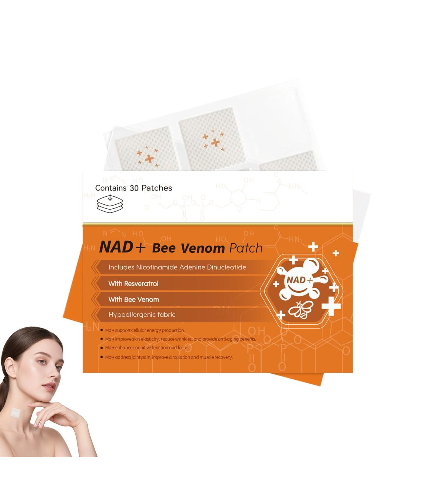 DIMOT NAD+ Bee Venom Patches 30 Count | Bee Venom Face & Body Patches with Resveratrol & Natural Extracts for Muscle Recovery - Buy Online on GoSupps.com