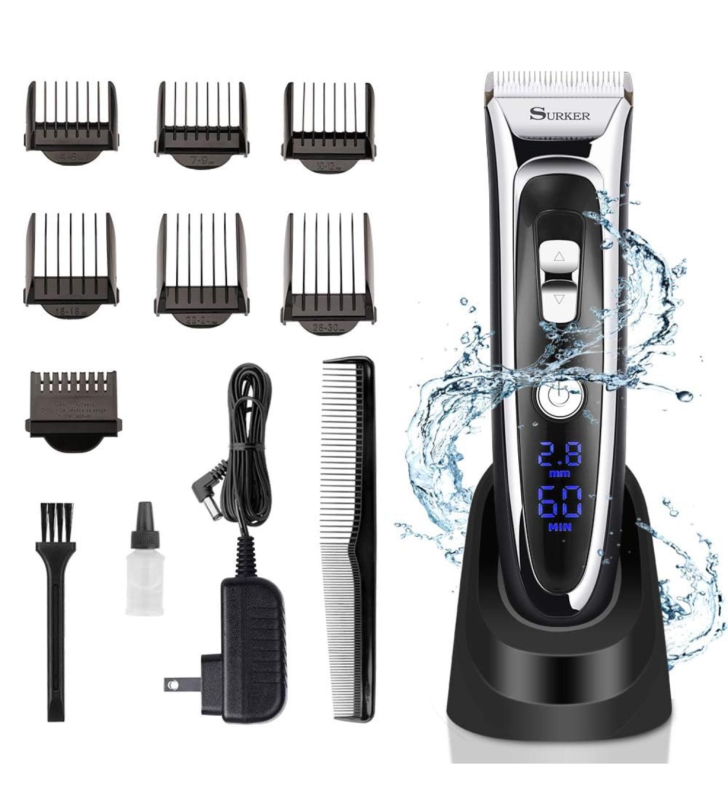 Hair Clippers for Men Professional Cordless Hair Clippers Haircut Kit Mens Hair Clippers Haircut Beard Trimmer Hair Cutting Set for Men Rechargeable LED Display Beard Trimmer for Men (Black) - Buy Online on GoSupps.com