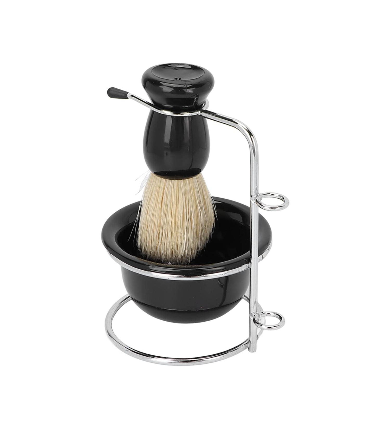 Professional 3 Piece Shaving Brush Set with Stand - Large Capacity Beard Shaving Brush for Home Use - International Shipping Available - Buy Online on GoSupps.com