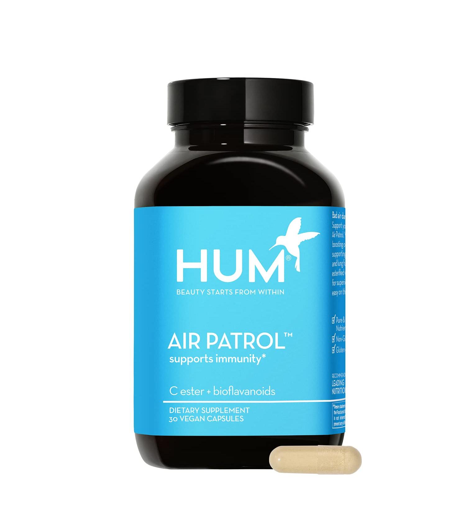 HUM Air Patrol Immune Supplement - Vitamin C & Citrus Bioflavonoids - 30 Vegan Capsules - Buy Online on GoSupps.com