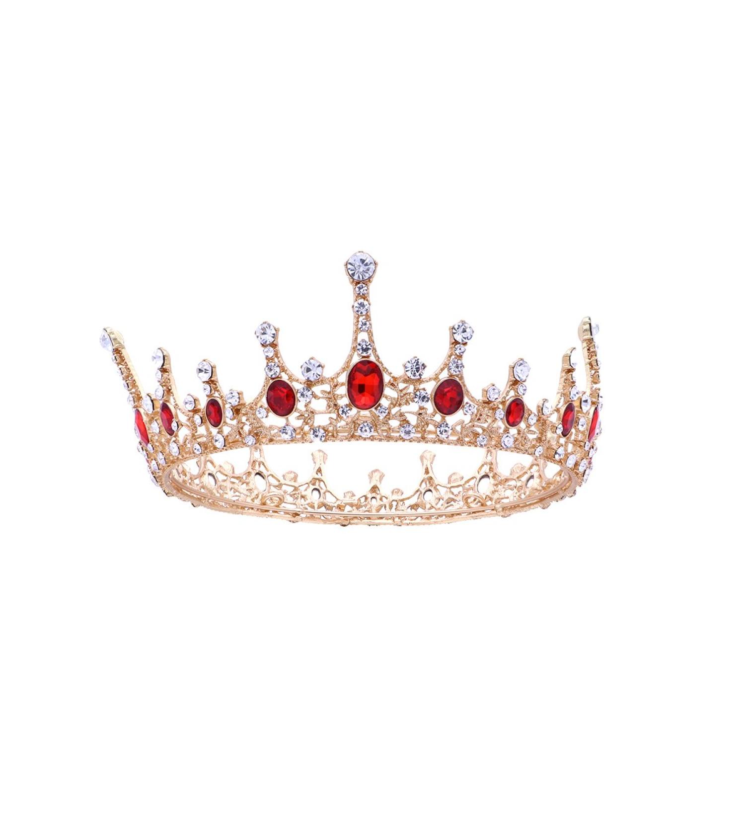 Frcolor Queen Crowns | Rhinestone Baroque Vintage Wedding Tiara & Crowns in Red - International Shipping Available - Buy Online on GoSupps.com