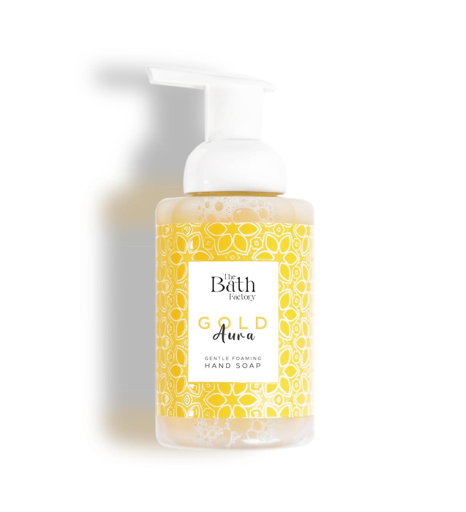 The Bath Factory Gold Aura Moisturising Foaming Soap 300ml - Gentle Hand Wash with Mystic Scent Suitable for Sensitive Skin
