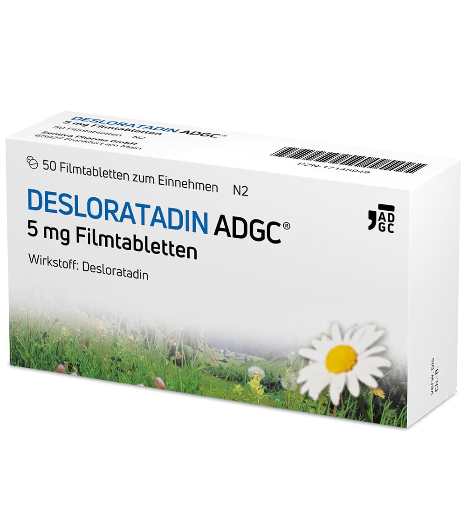 Desloratadine 5 mg - 50 Tablets | Fast & Long-Lasting Allergy Relief | Minimal Fatigue | Urticaria Itching Relief | For Ages 12+ - International Shipping Available - Buy Online on GoSupps.com