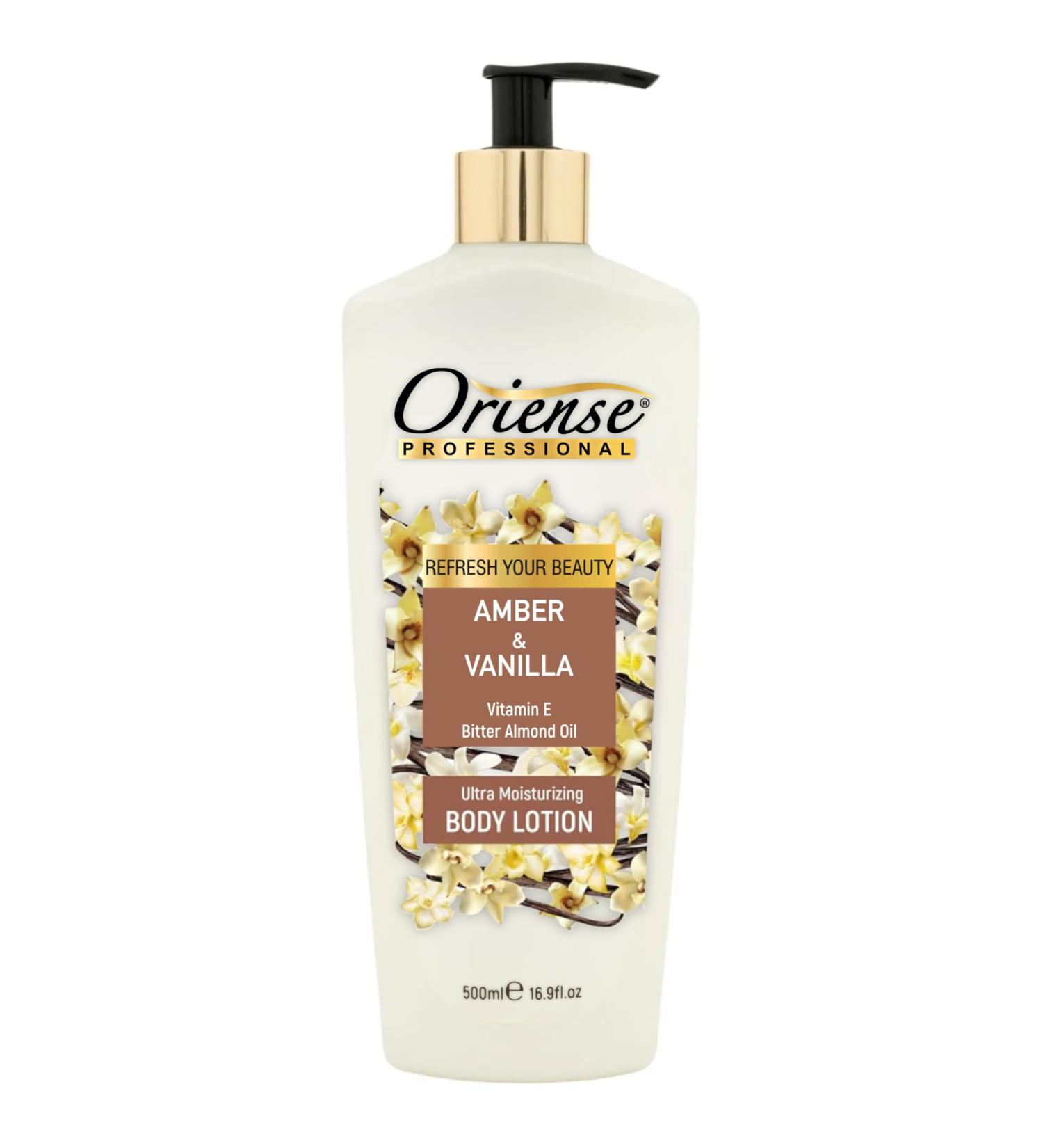 Body Lotion with Warm Vanilla & Amber | Light Moisturization Bitter Almond Oil Glycerine & Vitamin E | Fast Absorbing - 16.9 fl. oz - Buy Online on GoSupps.com