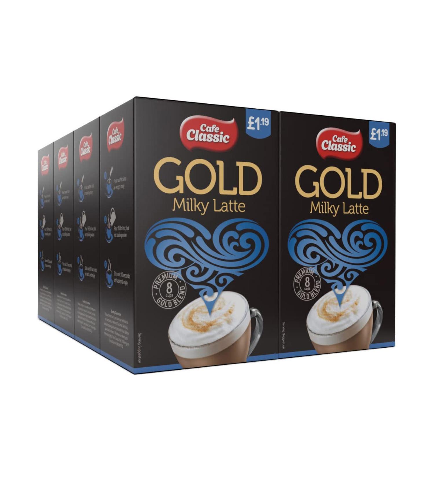 Cafe Classic Instant Latte 64 sachets (Case of 8 x 8 sachets) - Buy Online on GoSupps.com