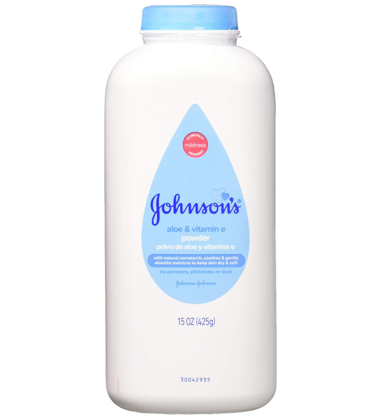 Johnson & Johnson Pure Cornstarch Baby Powder with Aloe Vera & Vitamin-E 15 oz (6 Pack) - Buy Online on GoSupps.com