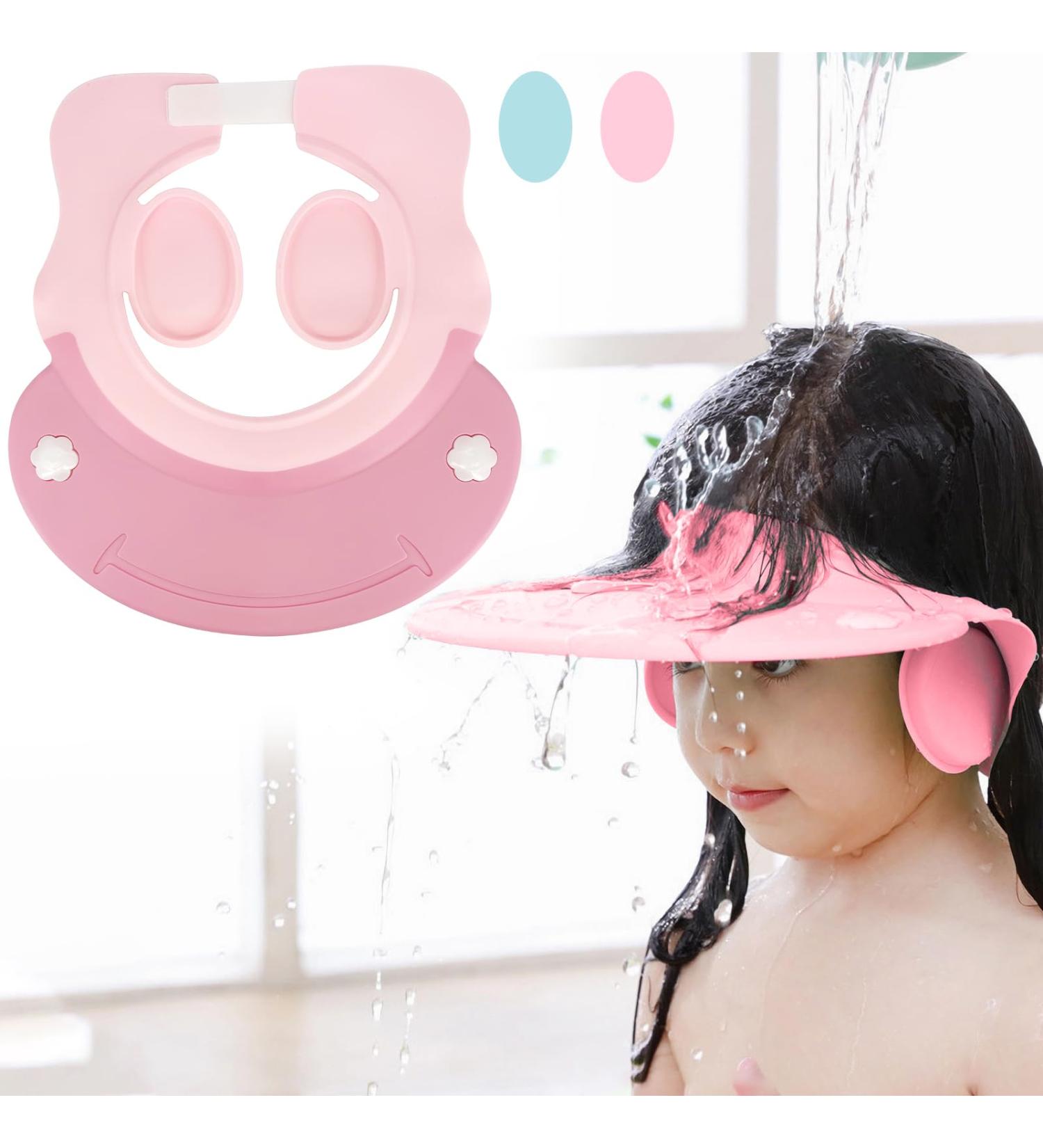 Baby Toddler Hair Washing Shield Shower Cap with Ear Cover - Pink - Buy Online on GoSupps.com