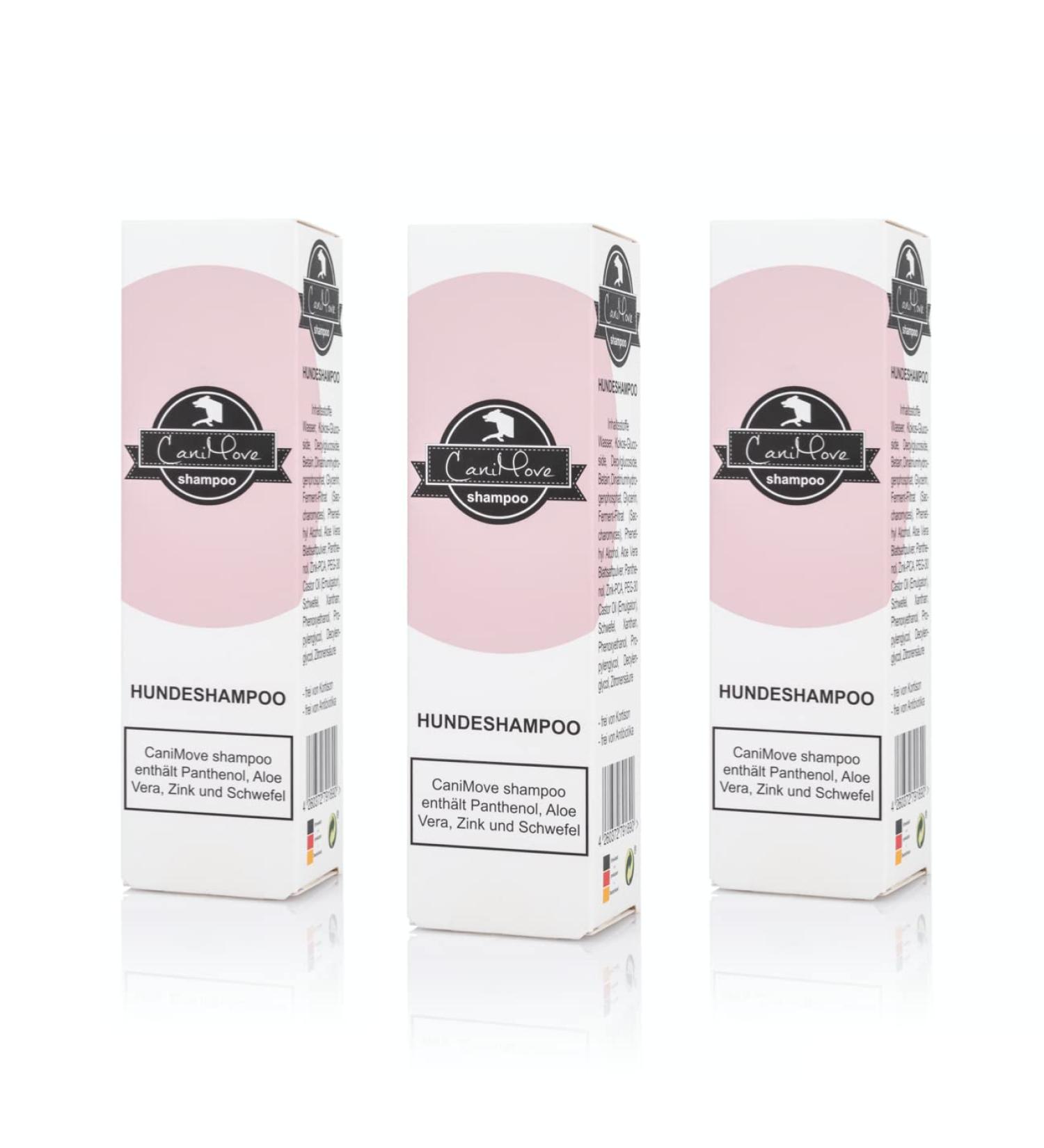 Canimove dog shampoo 750 ml (3 x 250 ml) |Clean care for and calm down skin and fur |The shampoo for all skins |Quality from Germany ||ecologically packaged 750 ml (3 x 250)
