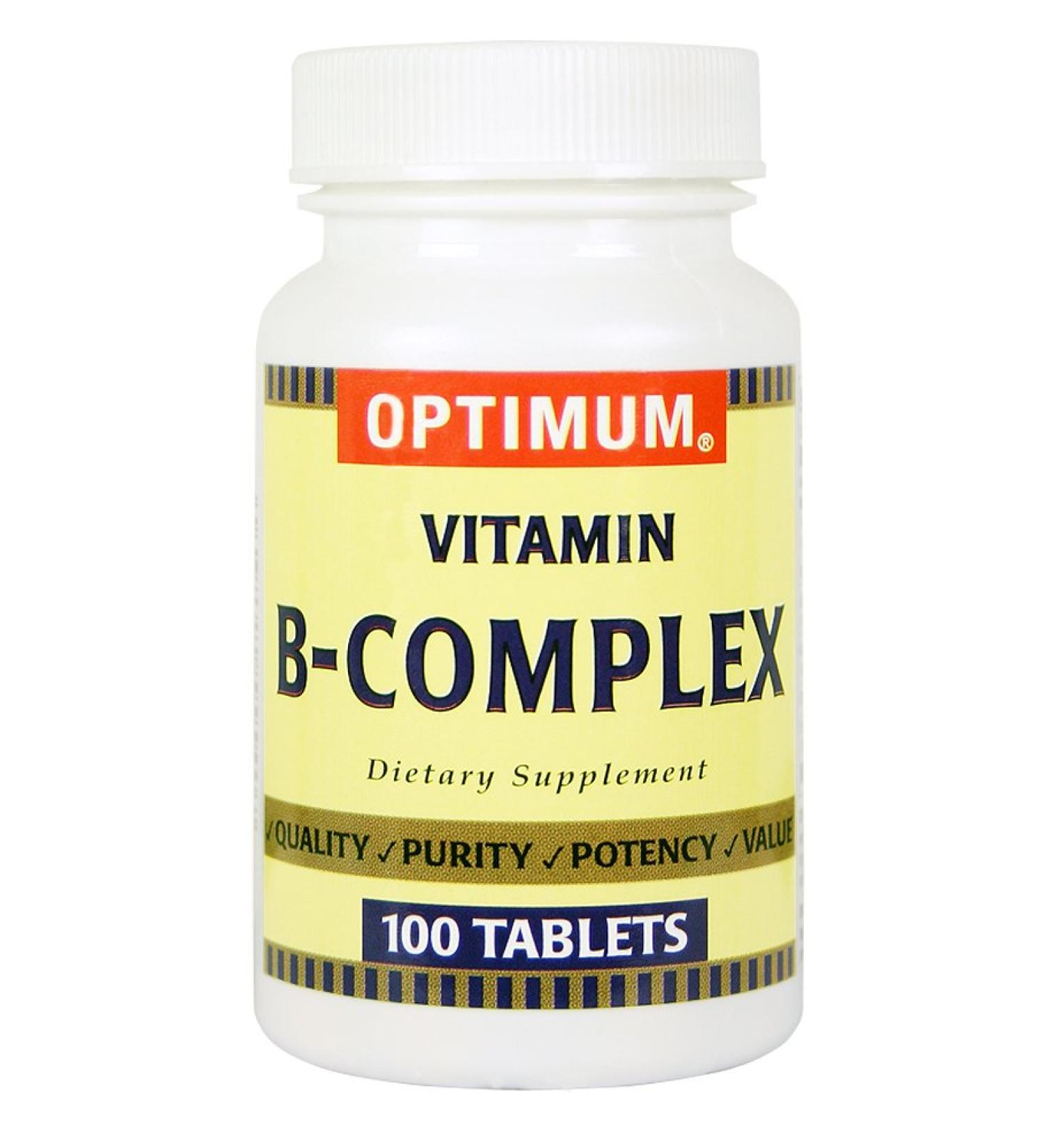 Optimum Vitamin B-Complex Tablets 100 Count (Pack of 2)