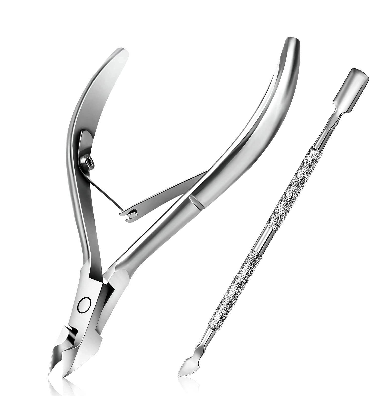Easkep Cuticle Trimmer and Pusher Set - Stainless Steel Professional Cuticle Remover for Fingernails and Toenails - Buy Online on GoSupps.com