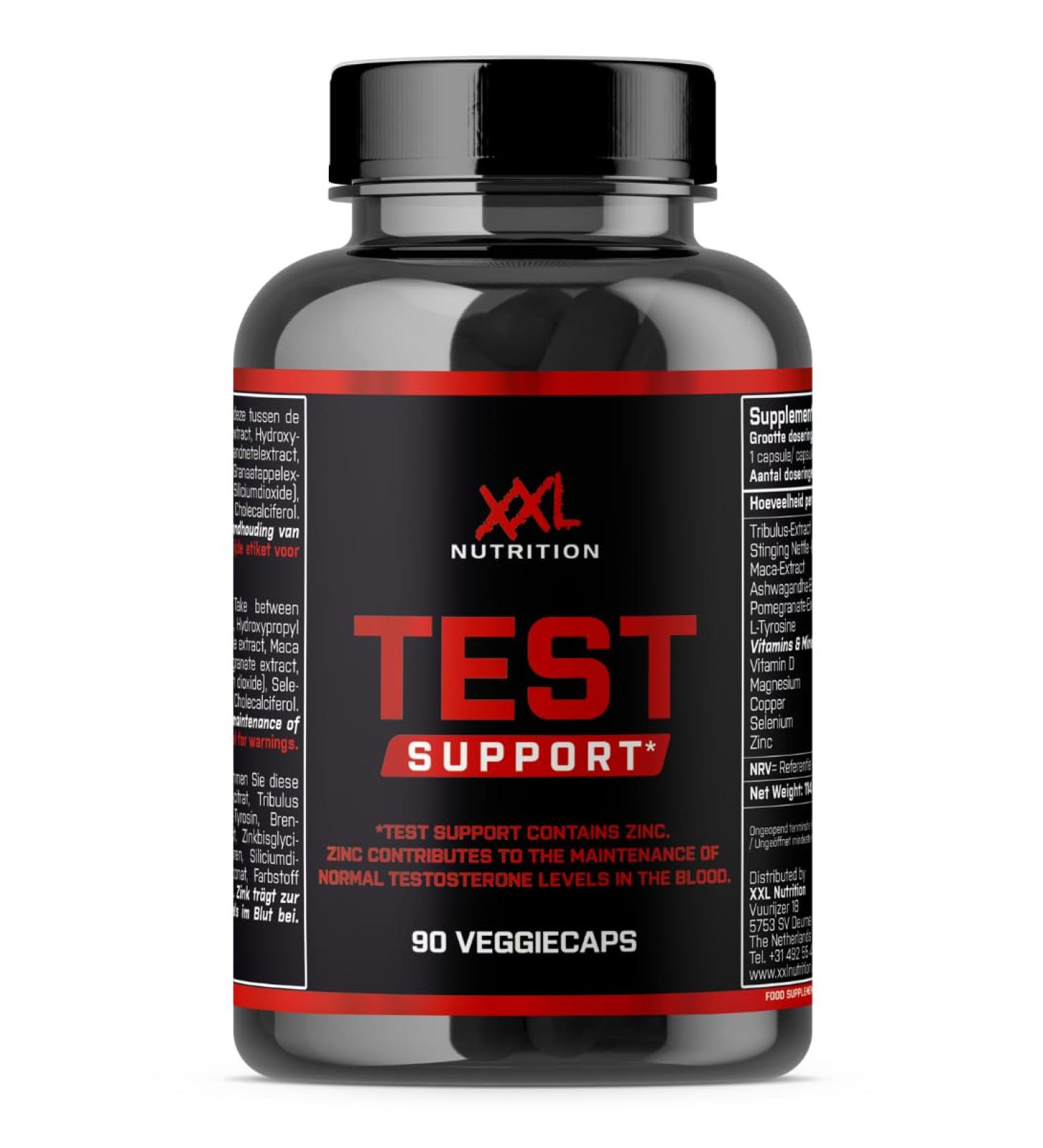 XXL Nutrition Test Support TBooster Supplement met Zink Testosteron Booster 90 Capsules - Buy Online on GoSupps.com