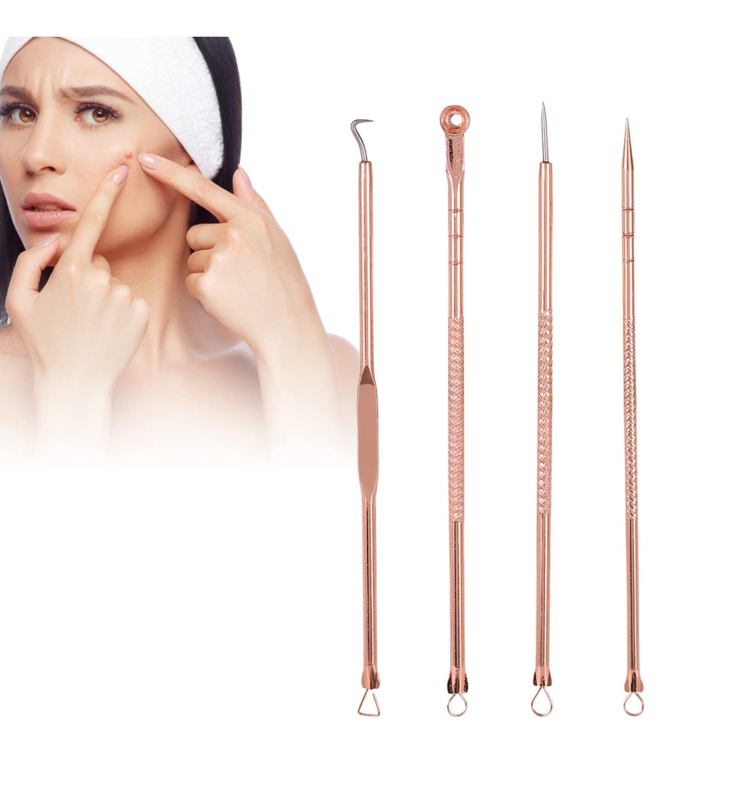 Acne Needles Set - 4Pcs Stainless Steel Blackhead & Blemish Removal Tools | Effective Pimple Solutions - Buy Online on GoSupps.com