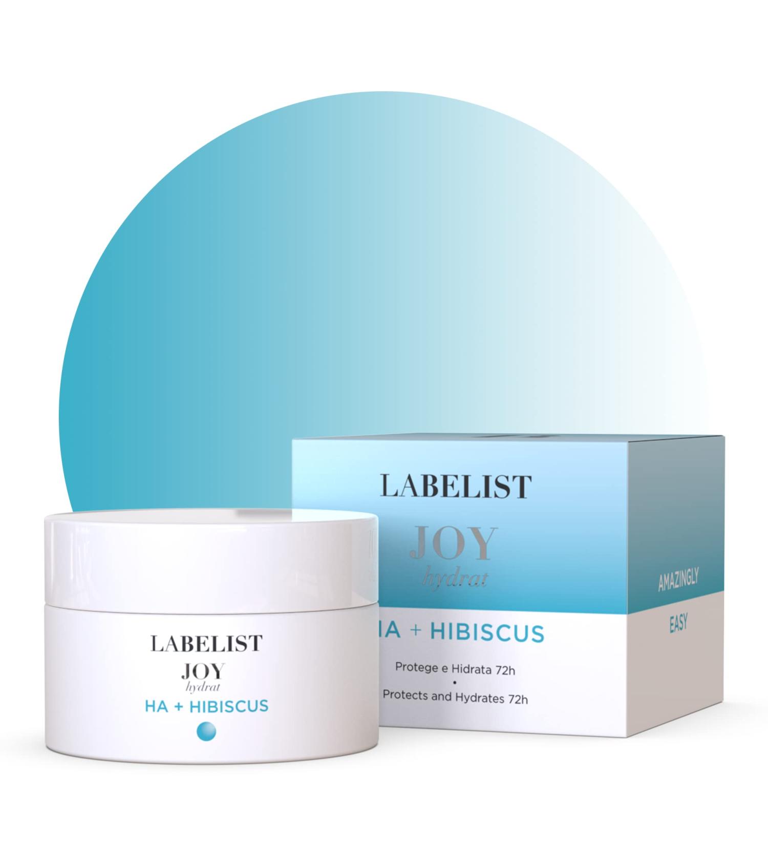 LB LABELIST Labelist Face Cream with Hyaluronic Acid and Hibiscus: 72-hour hydration and protective barrier | Reduced redness and softer skin | Lightweight texture and fast absorption | Joy Hydrat | 50 ml