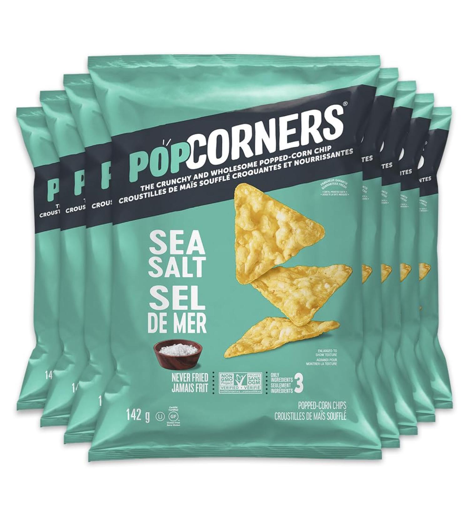Popcorners Sea Salt Popped Corn Chips 142gram Pack of 8 Salted 142 g (Pack of 8) - Buy Online on GoSupps.com