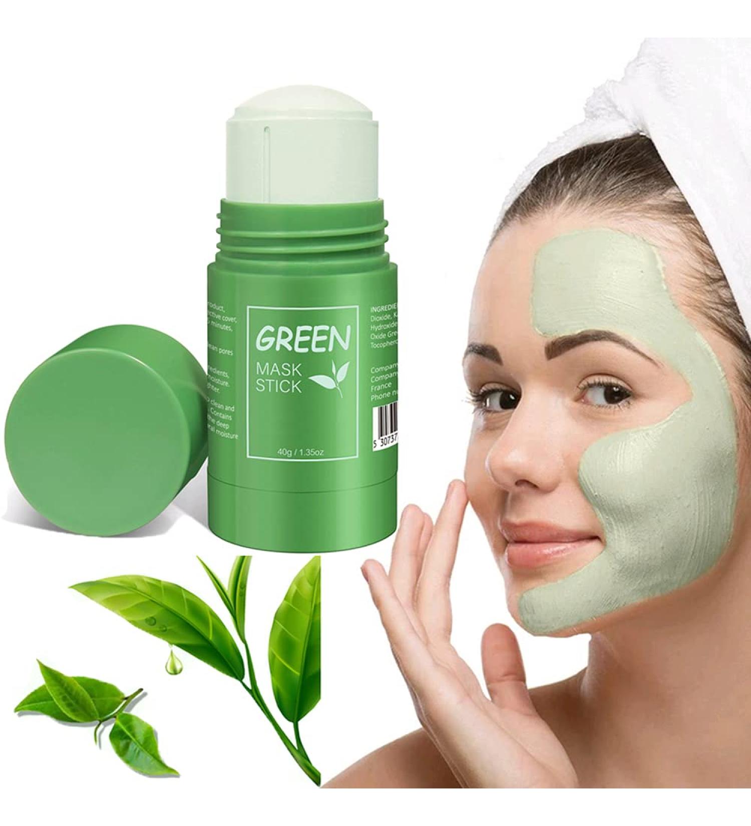 Green Tea Purifying Clay Stick - Green Tea Mask/Cleansing Facial Face Mask Moisturizes Oil Control Deep Clean Pore for All Skin Types Men and Wom - Buy Online on GoSupps.com