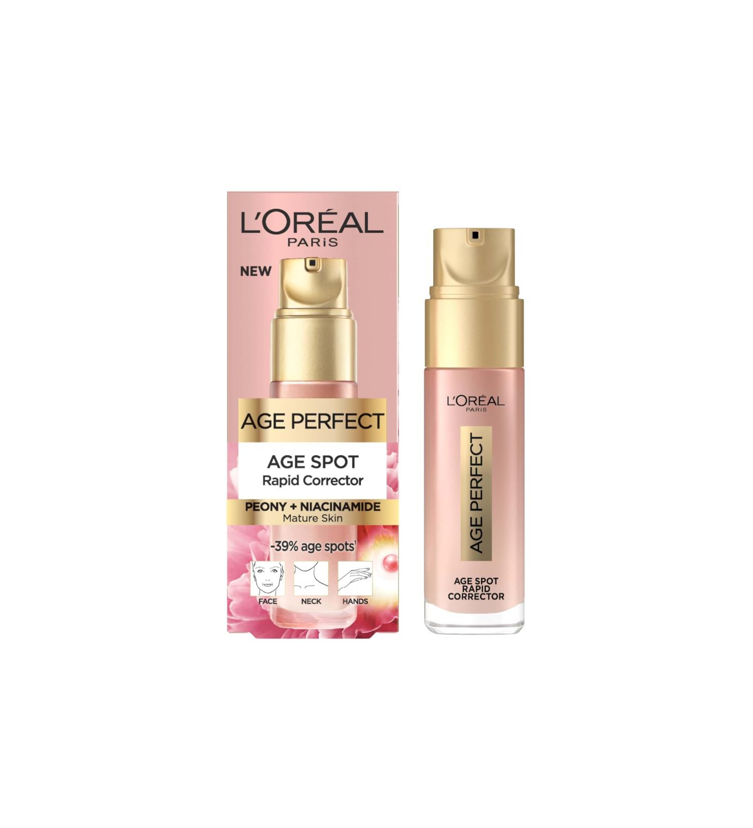 L'Oreal Paris Age Perfect Golden Age Rapid Spot Corrector for Mature Skin Niacinamide and Exclusive Peony Native Cells Reduces Appearance of Dark Spots 50ml - Buy Online on GoSupps.com