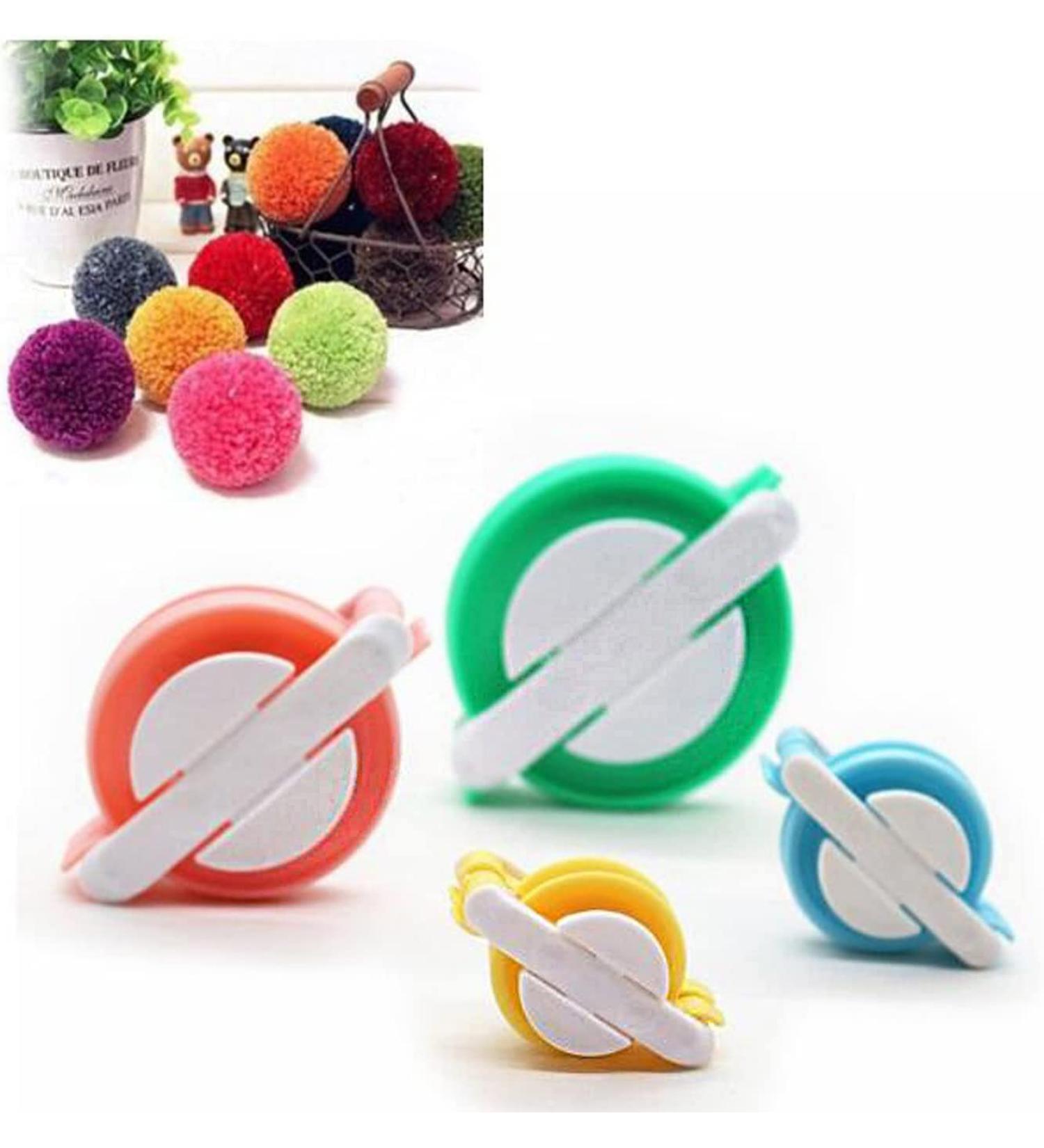 Pompom Maker EFly 4 Pcs Set - DIY Wool Knitting Craft Tool for Kids & Adults - Buy Online on GoSupps.com