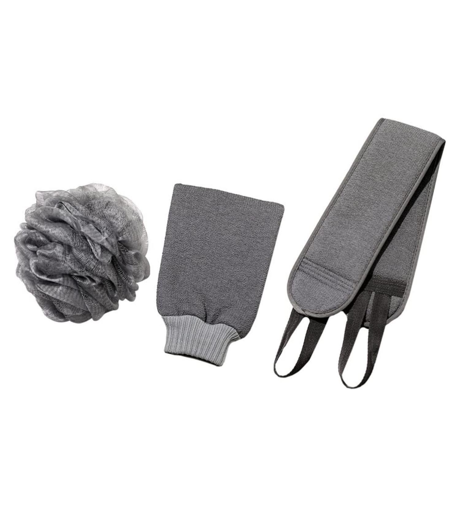 Exfoliating Bath Gloves Set for Men - Body Scrub Shower Scrubber & Loofah Cleaning Cloth - International Shipping Available - Buy Online on GoSupps.com
