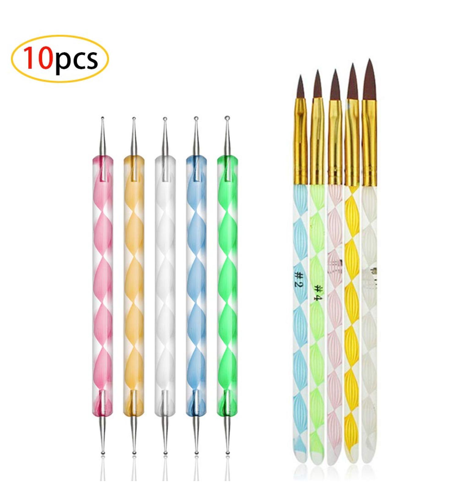 Nail Brush Set & Dotting Tools for Stunning Nail Art | DIY Acrylic & Gel Manicure Essentials - Buy Online on GoSupps.com
