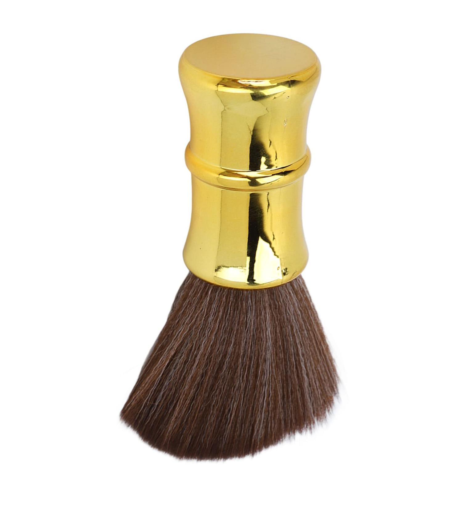 Mini Hair Brush Barber Neck Duster Brush Soft Hair Electroplating Process Barber Brush Neck Duster Hairdressing Tool Suitable for Home Hair Salon Golden - Buy Online on GoSupps.com