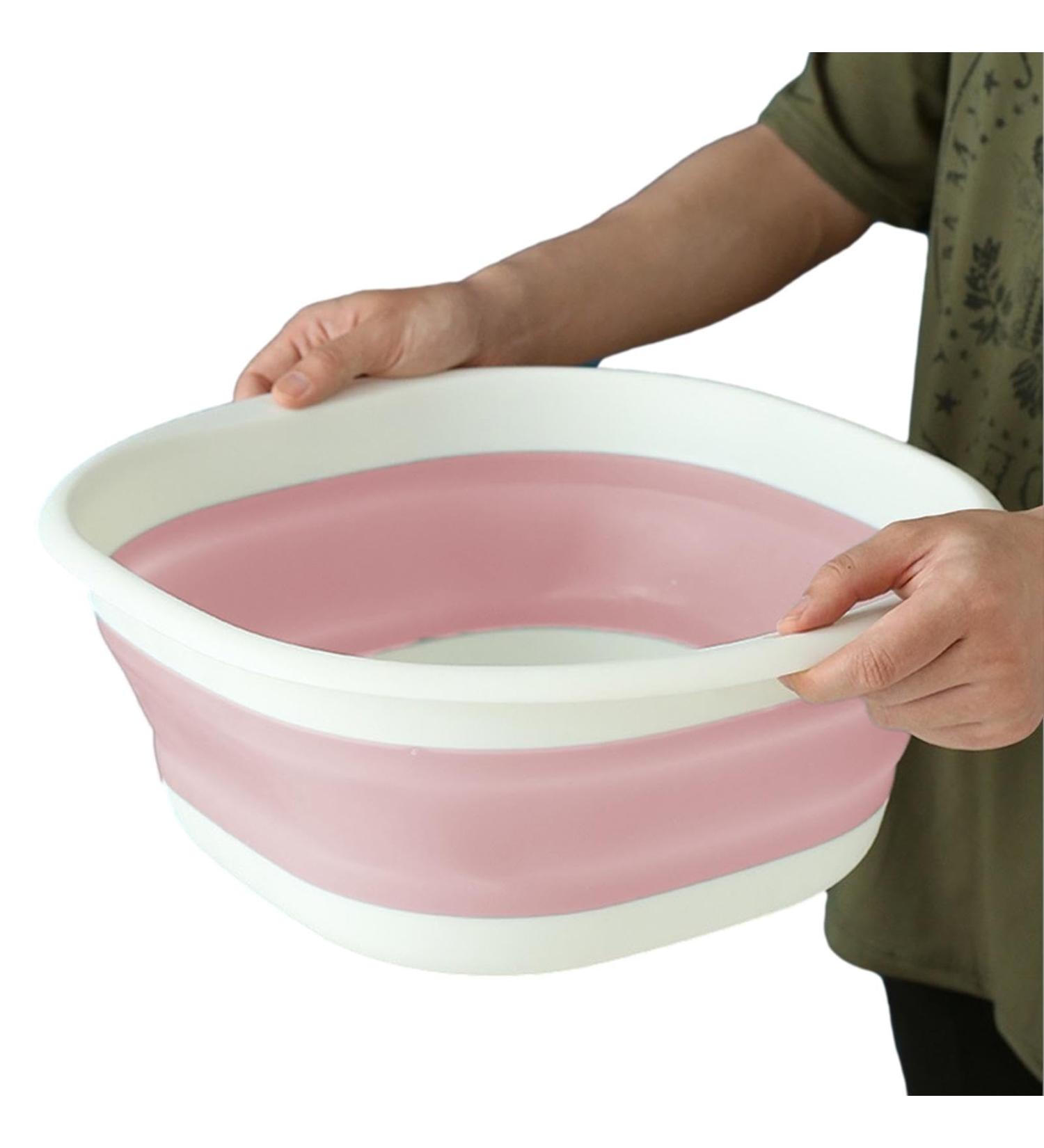 Camping Foldable Wash Bins Hangable Sink Foldable Dish Tub for Camping Portable Washing Basin Space Saving Hangable Washtub Pink Medium - Buy Online on GoSupps.com