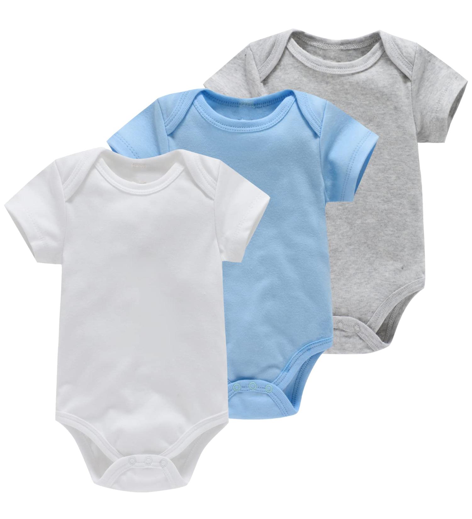 Bestele Baby Bodysuits - Cotton Onesies for Newborn Boys and Girls - Short Sleeve Rompers for Infant - Pure Color B - 0-3 Months - Buy Online on GoSupps.com