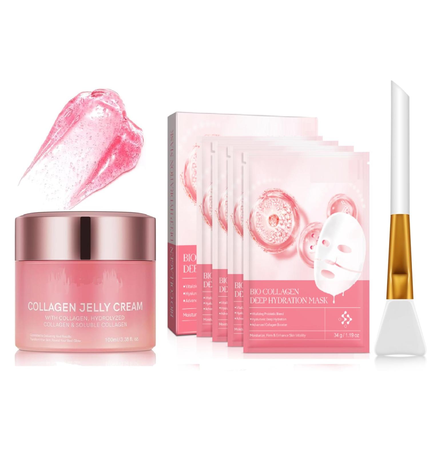  SONGVISON 4PCS collagen night mask collagen gelatin cream hydrols-collagen mask elasticity and hydration pore strengthening smoothing and firming - Buy Online on GoSupps.com