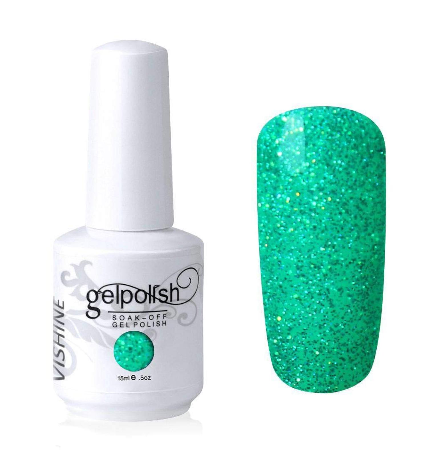 Vishine Gelpolish Soak-off Nail Art UV LED Nail Polish Salon Manicure Glitter Aquamarine(431) #431 - Buy Online on GoSupps.com