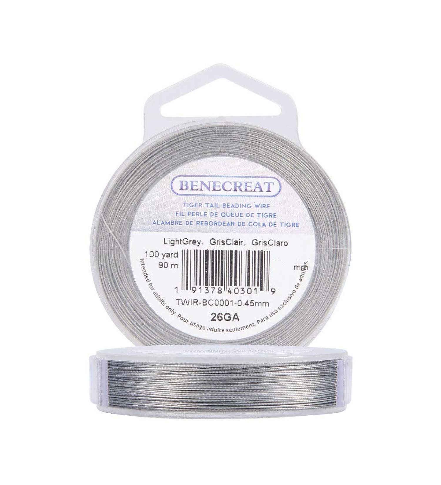 BENECREAT 300ft 0.46mm 7-Strand Tiger Tail Beading Wire for Jewelry Making - Light Grey - Buy Online on GoSupps.com
