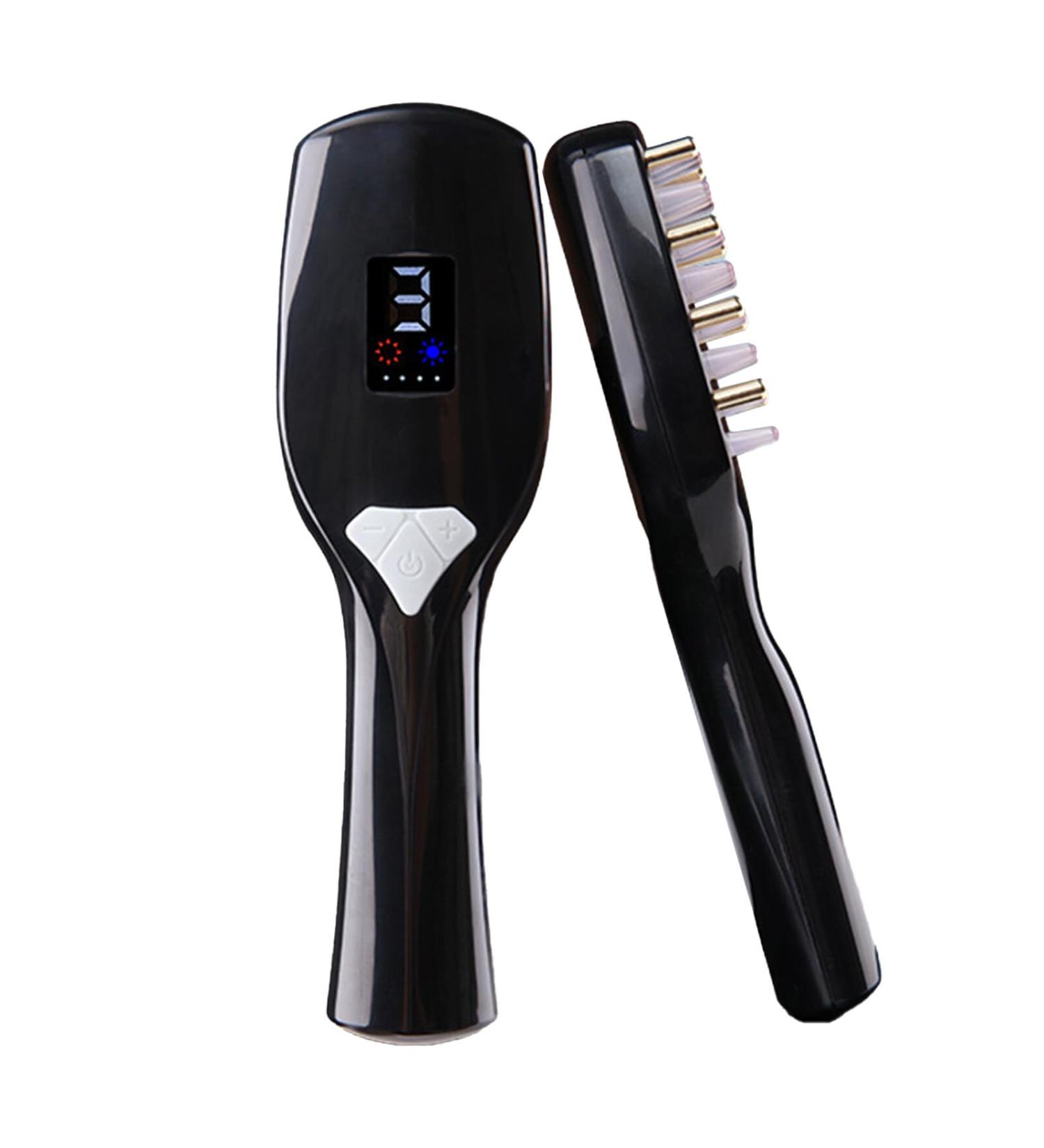 Ruiqas Micro- Current Vibration Scalp Massager Comb with Red Blue Light 1-9 Massage Levels - Buy Online on GoSupps.com