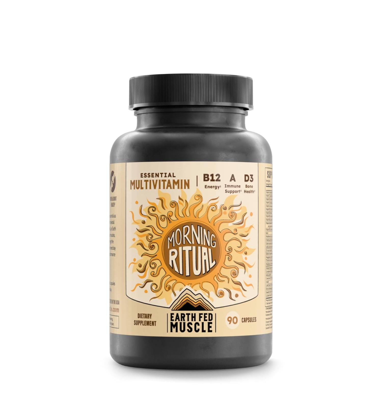 Earth Fed Muscle Morning Ritual Multivitamin for Women Supports General Health & Wellness - Multivitamin with Iron for Immune & Heart Support Daily Vitamin for Women - 30 Day Supply 60 Capsules - Buy Online on GoSupps.com