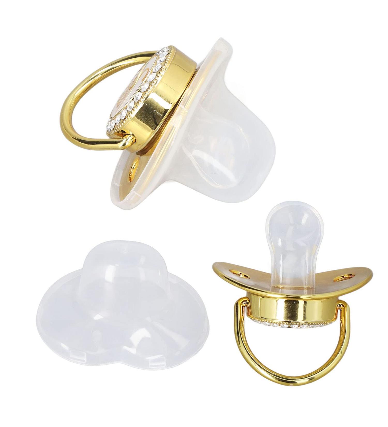 Fashionable Toddler Pacifier - Portable Silicone Rhinestone 'E' Pacifier for Safe & Stylish Baby Care - Buy Online on GoSupps.com