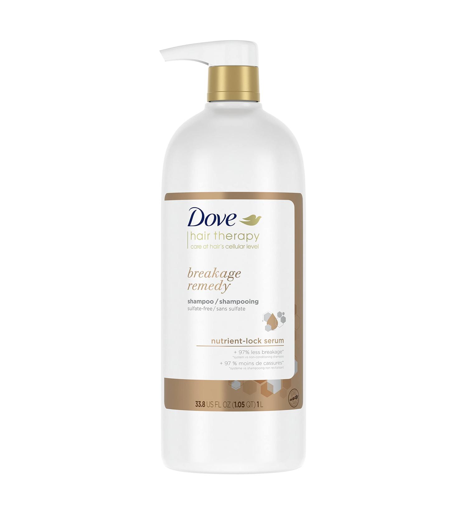 Dove Hair Therapy Shampoo Breakage Remedy 33.8 oz - Nutrient-Lock Serum for Damaged Hair - Buy Online on GoSupps.com