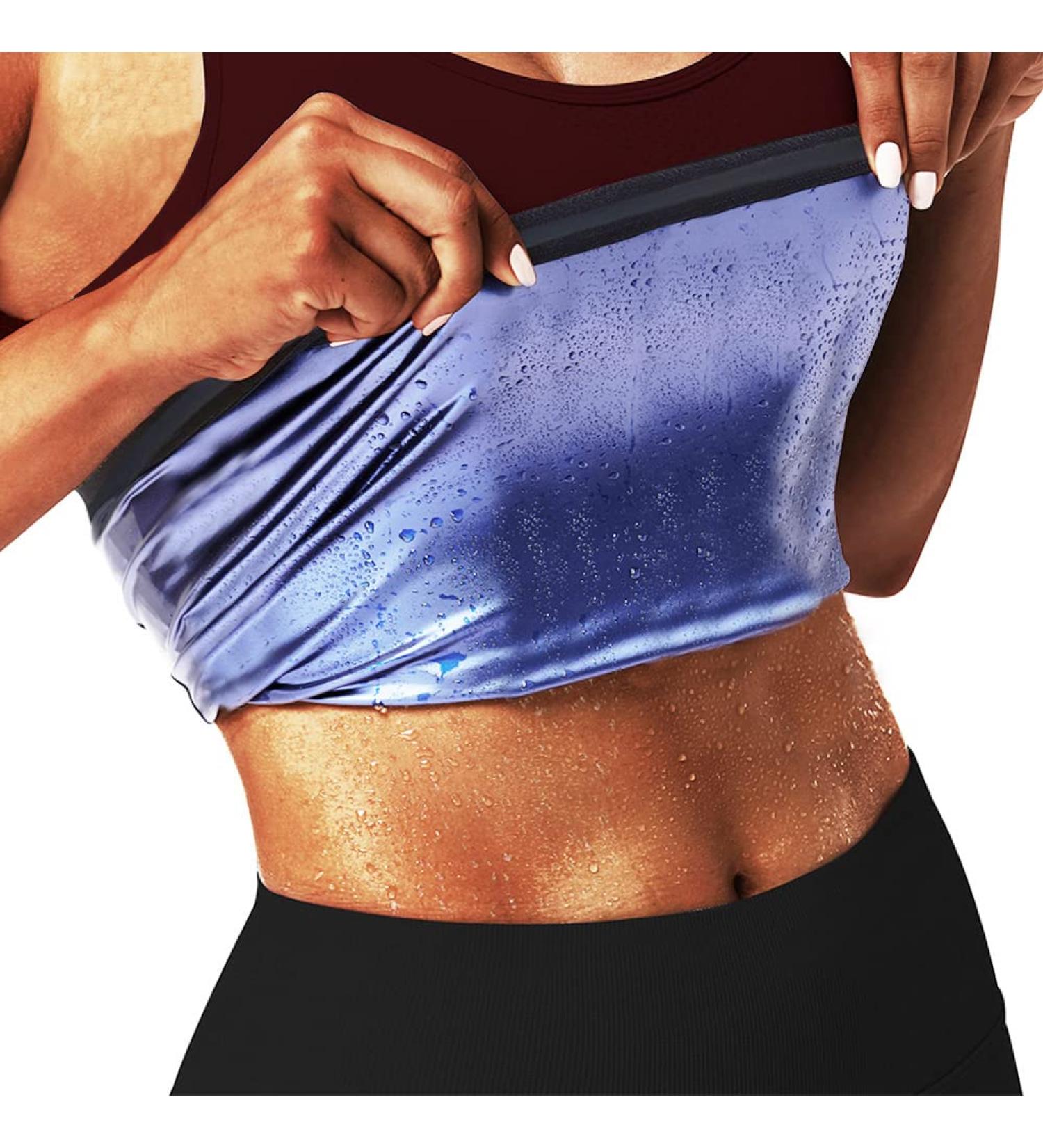 BODYSUNER Women's Waist Trainer Sweat Belt for Lower Belly Fat | Sauna Slimming Band for Workout | Blue L-XL - Buy Online on GoSupps.com