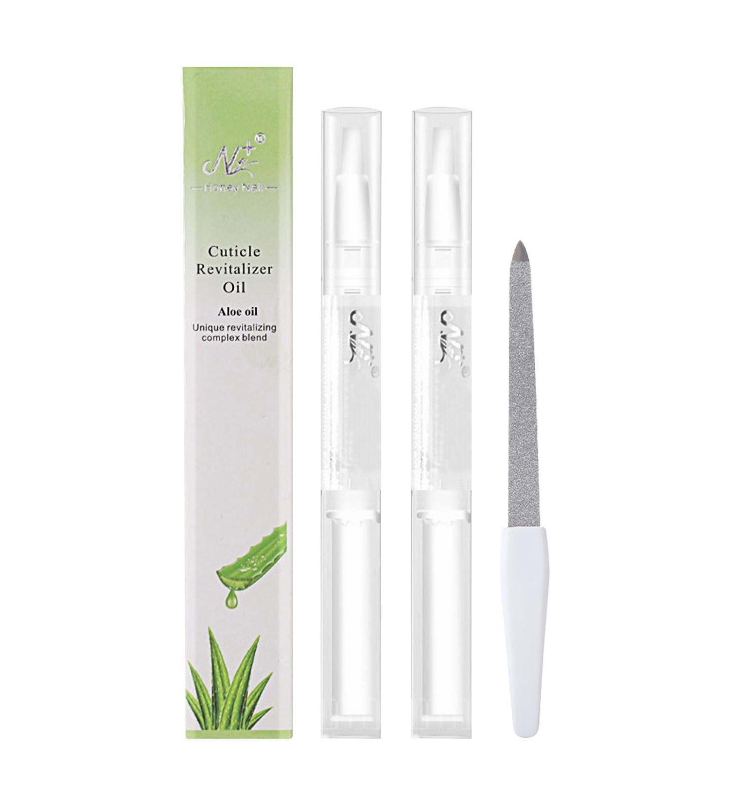 2pcs Nail Care Pen Set - Nourishing Nail Oil with Vitamin E & Aloe Vera for Healthy Fingernails & Toenails - Buy Online on GoSupps.com