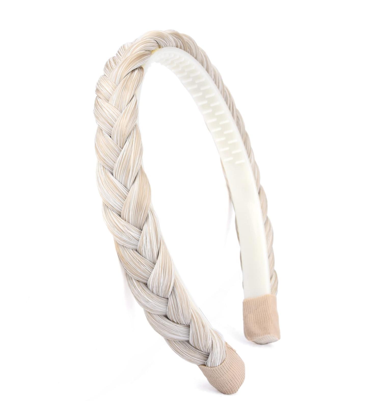 Gledola Braided Headband With Teeth Braids Hairband With Tooth Synthetic Hair Band Plaited Hairband For Women (White Blonde) - Buy Online on GoSupps.com