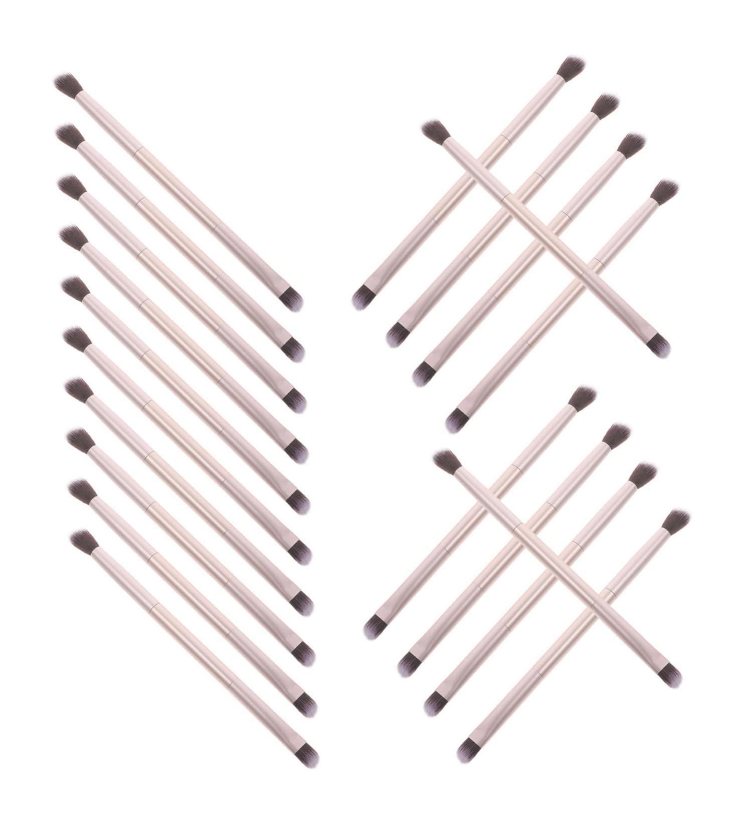 SKISUNO 20pcs Double Brush Makeup Brush Powder Applicator Cosmetics Brush Makeup Tool Golden Aluminum Tube - Buy Online on GoSupps.com