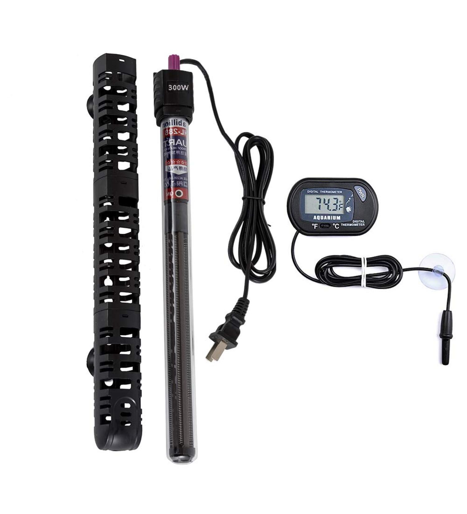 300W Submersible Aquarium Heater with LCD Thermometer | Auto Thermostat | Shatter-Proof | 35-60 Gallon Fish Tank - Buy Online on GoSupps.com