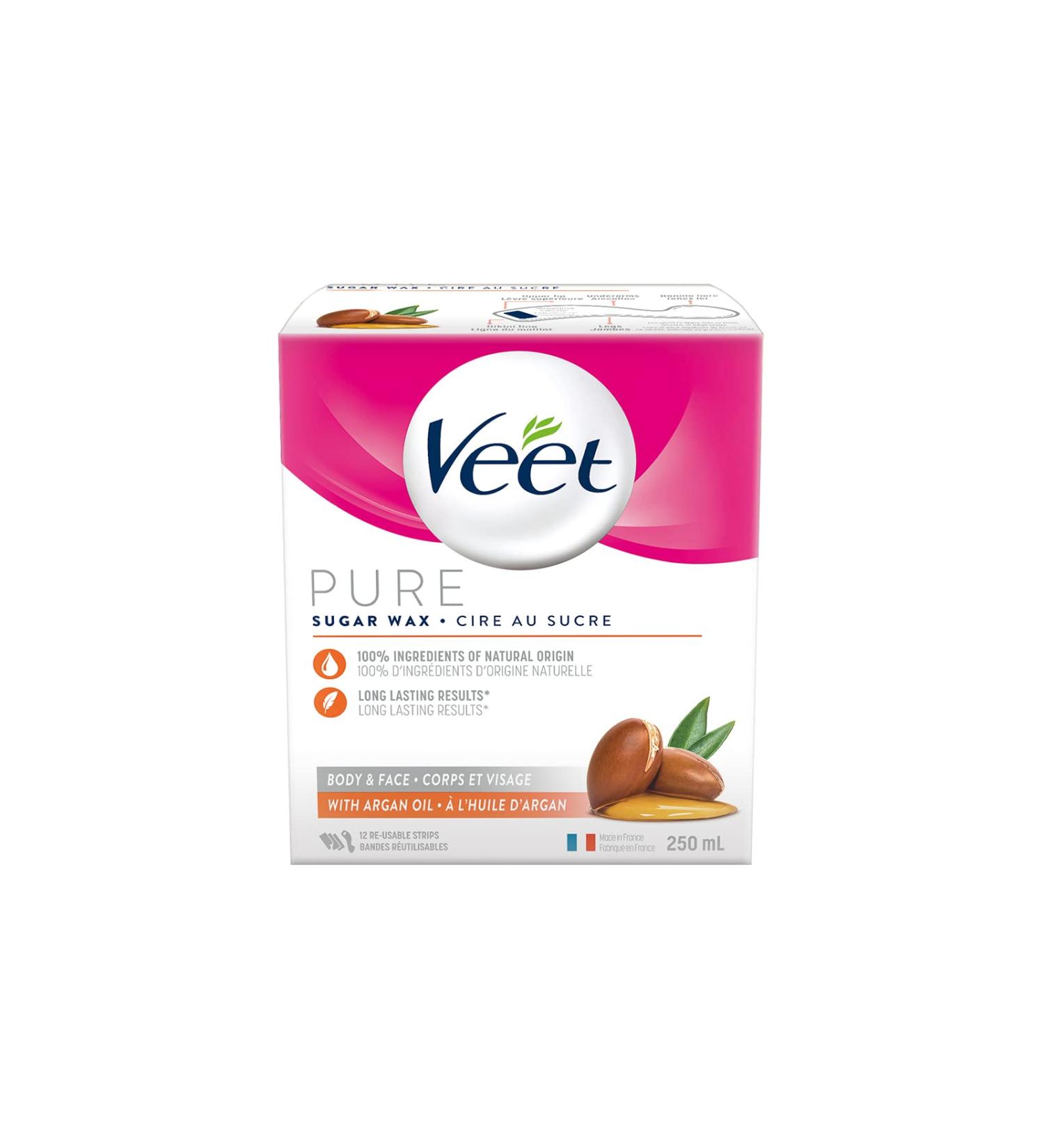 VEET Pure Sugar Wax Hair Removal Kit Argan Oil 250mL - Buy Online on GoSupps.com