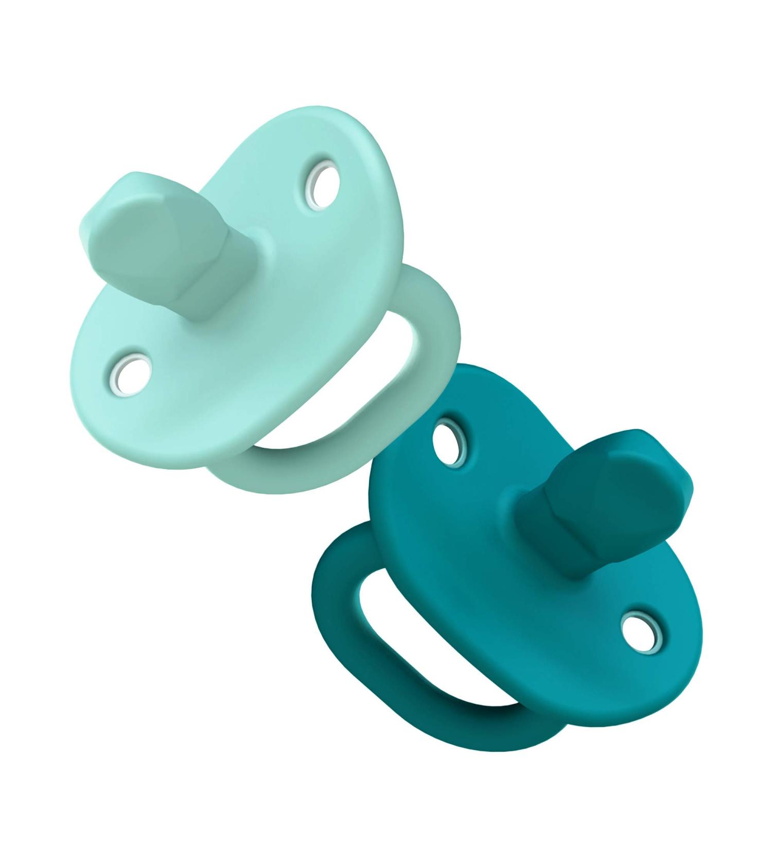 Boon JEWL Biometric Silicone Baby Pacifier - Blue - 3+ Months - Orthodontic Soothing Pacifiers - 2 Count - Buy Online on GoSupps.com