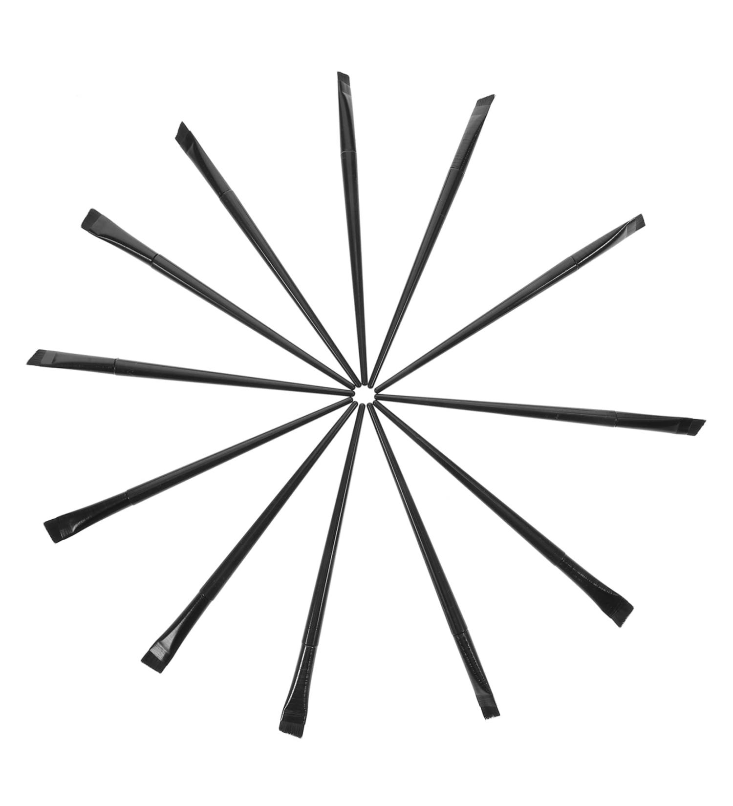 LALADEFIEE 12pcs Eyeliner Brush Eye Shadow Brush Eyeliner Makeup Tool Flat Concealer Brush Eyeliner Brush Fine 15.5x1.2x0.6cm Black - Buy Online on GoSupps.com