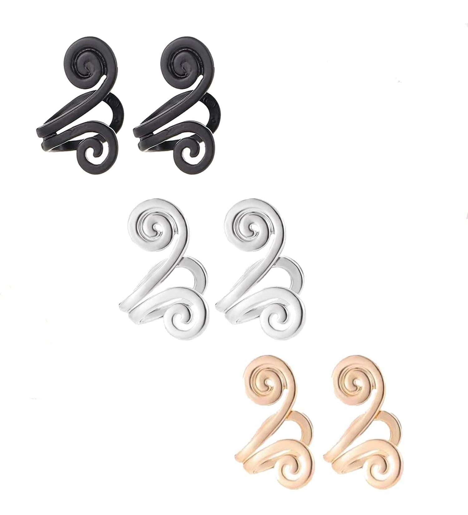 Zunis Acupressure Slimming Earrings Non Piercing Acupressure Earrings for Weight Loss Acupressure Slimming Earrings Ear Cuff Clip for Women Men (Three Pairs) - Buy Online on GoSupps.com
