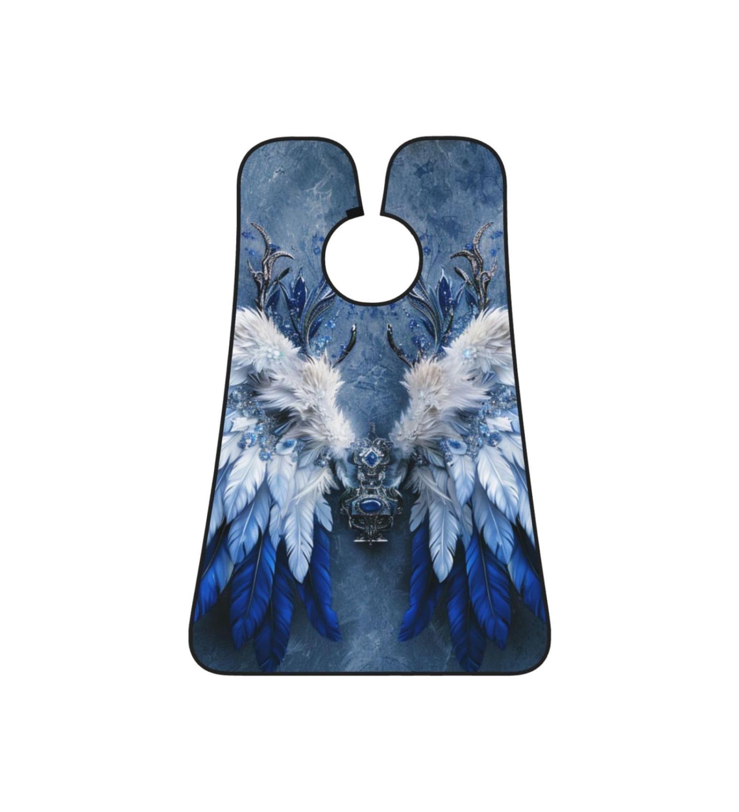 Blue Wings Print Beard Bib Apron - Non-Stick Hair Catcher for Men | Ideal Shaving Gift | One Size Black - Buy Online on GoSupps.com